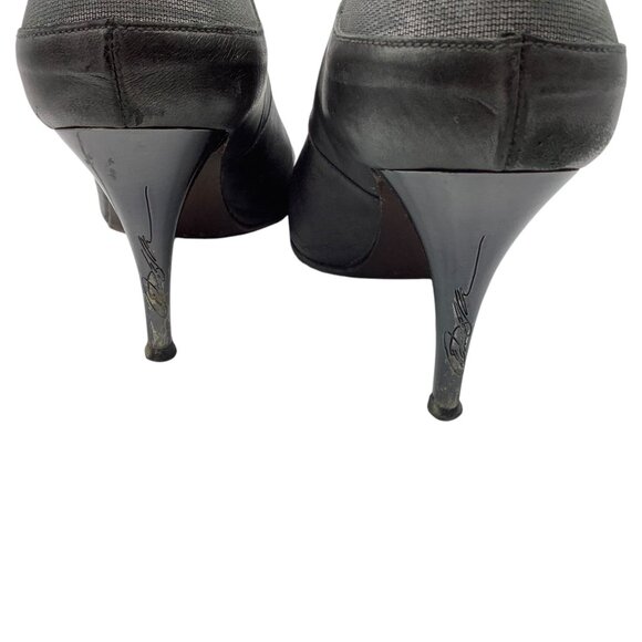 Donald J Pliner Metallic Leather Pointed Toe 3" Heel Slip-On Pumps Women Sz 7.5 - Picture 9 of 10